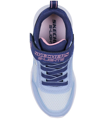 Skechers Sko m. Lys - Ombre Deluxe - Navy/Lyseblå