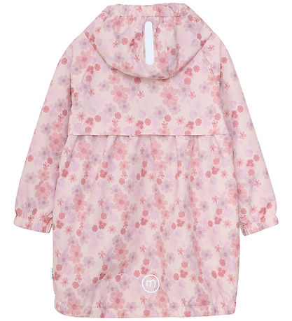 Minymo Regnjakke - PE - Peach Whip m. Blomster