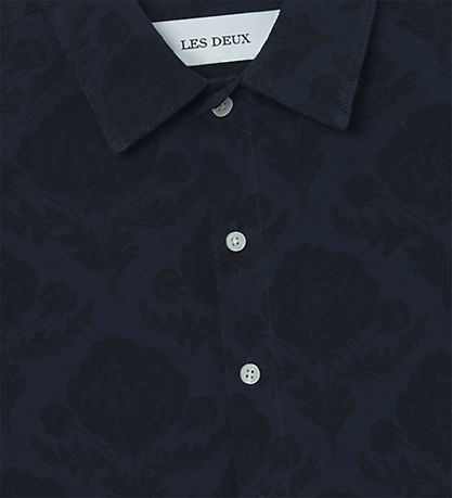Les Deux Skjorte - Lesley Flower Tile - Navy/Dark Navy
