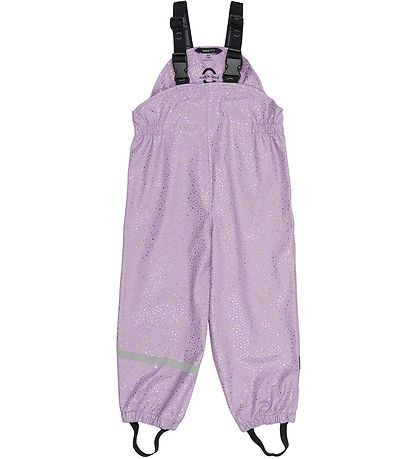 Mikk-Line Regntøj m. Seler - PU - Lavender Aura m. Guldprikker