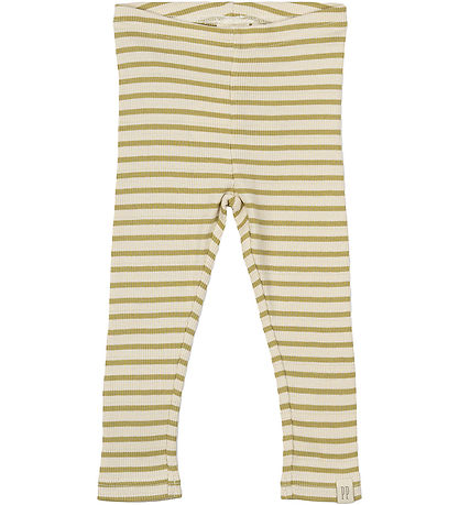Petit Piao Leggings - Rib - Modal - Khaki/Dark Off White