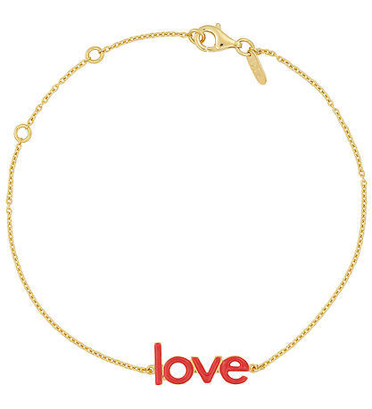 Design Letters Armbånd - Keywords Chain - 18k Guldbelagt - Coral