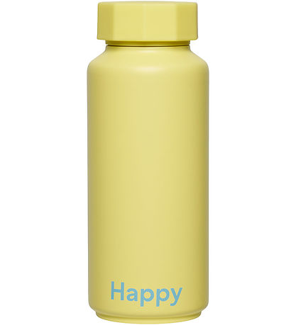 Design Letters Termoflaske - 500 ml - Happy - Gul