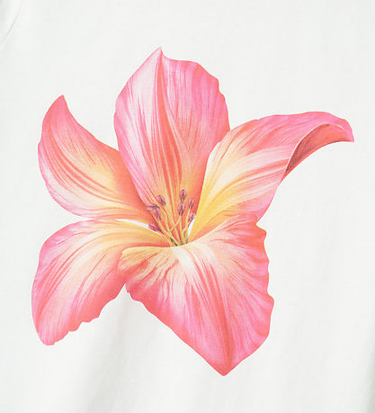 LMTD T-shirt - NlfTropic - Bright White/Pink Flower