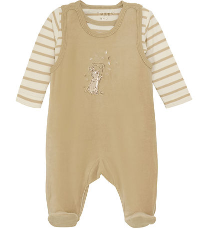 Fixoni Sparkedragt m. Body l/æ - Velour -  Sesame