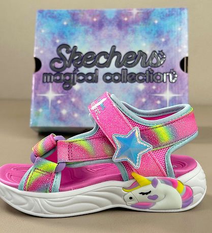 Skechers Sandaler m. Lys - Unicorn Dreams - Pink/Multi