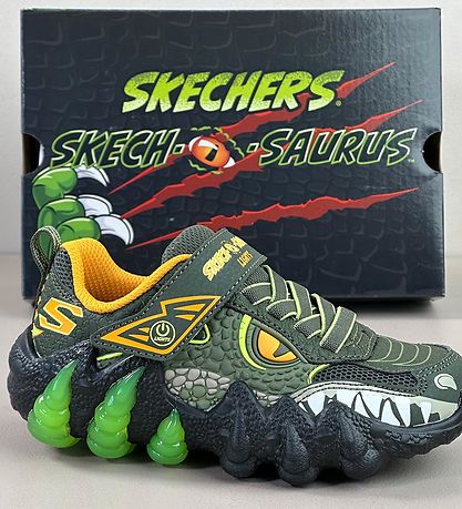 Skechers Sko m. Lys - Skech-O-Saurus - Olive