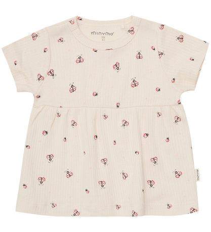 Minymo Shortssæt - Shorts/T-shirt - Rib - White Swan