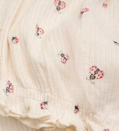 Minymo Shortssæt - Shorts/T-shirt - Rib - White Swan