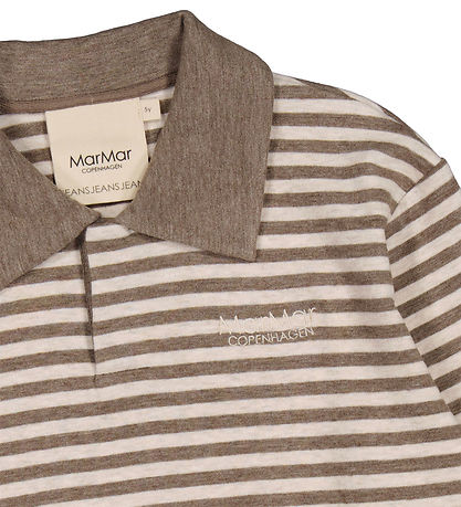 MarMar Bluse - Polo - Thanos - Brown Stripe Melange