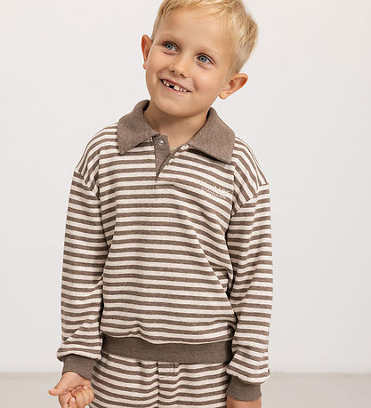 MarMar Bluse - Polo - Thanos - Brown Stripe Melange