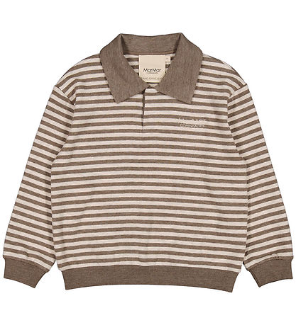 MarMar Bluse - Polo - Thanos - Brown Stripe Melange