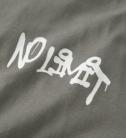 LMTD T-shirt - NlmLucky - Granite Grey/White Print