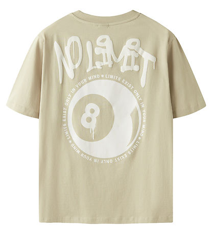 LMTD T-Shirt - NlmLucky - Peyote/White print