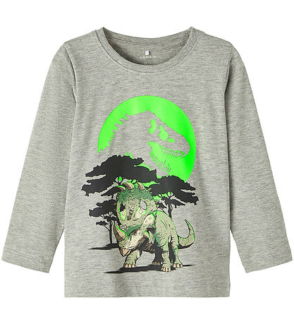 Name It Bluse - NmmPjank Jurassic - Grå Meleret