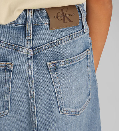 Calvin Klein Nederdel - Denim - Mid Rise Long - Cloudy Blue