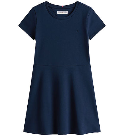 Tommy Hilfiger Kjole - Essential Skater - Dark Night Navy