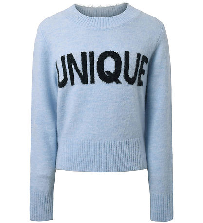 Hound Bluse - Strik - Text - Light Blue
