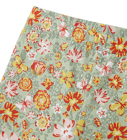 Name It Cykelshorts - NmfVayo - Aqua Gray m. Blomster