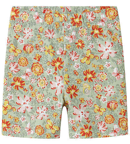 Name It Cykelshorts - NmfVayo - Aqua Gray m. Blomster