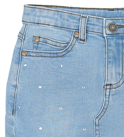 The New Nederdel - TnOda - Lyseblå denim m. Rhinsten