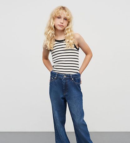 Mads Nørgaard Tanktop - Rib - Carinila - Vanilla Ice/Sort