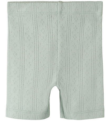 Name It Cykelshorts - NmfJsilke - Aqua Gray m. Hulmønster