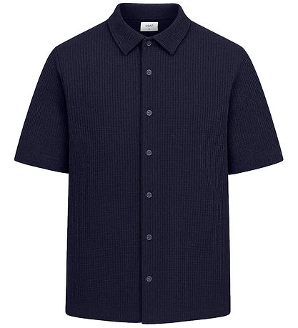 Grunt Skjorte - Vaflet - GRAlfred - Navy