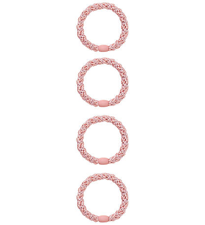 Name It Hårelastikker - nkfAcc - 4-pak - Cameo Pink m. Glitter