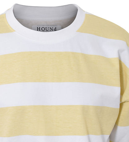 Hound T-shirt - Striped Crop T-shirt - Dusty Yellow