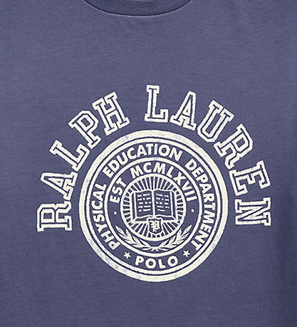 Polo Ralph Lauren T-shirt - Støvet Blå m. Print