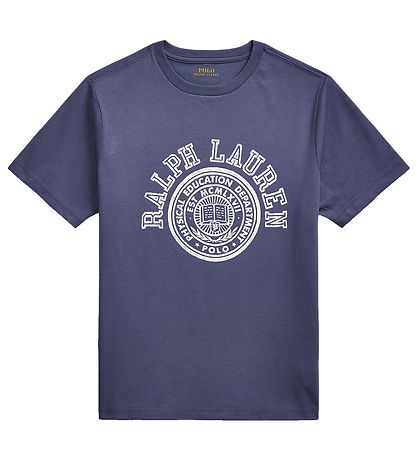 Polo Ralph Lauren T-shirt - Støvet Blå m. Print