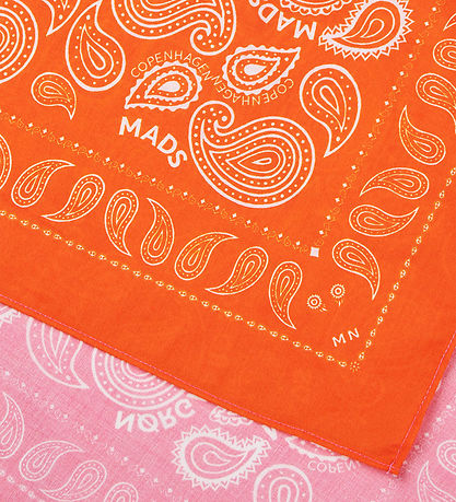 Mads Nørgaard Tørklæde - Soft Cotton Paisley - Pink/Orange