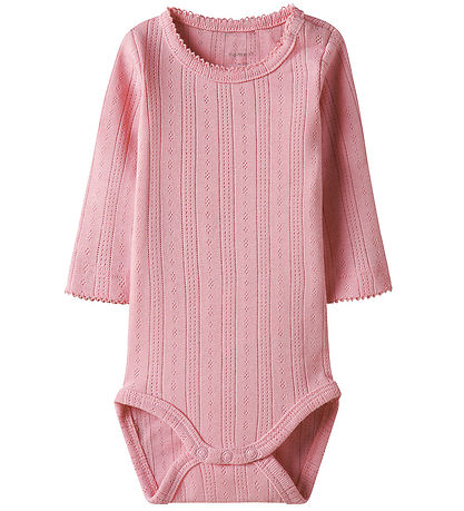 Name It Body l/æ - NbfHappy - Cameo Pink m. Hulmønster