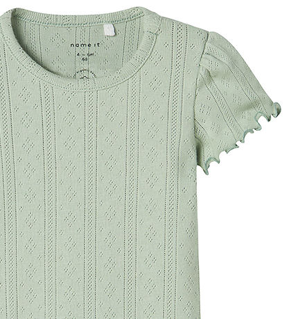 Name It Body k/æ - NbfJsilke - Aqua Gray m. Hulmønster