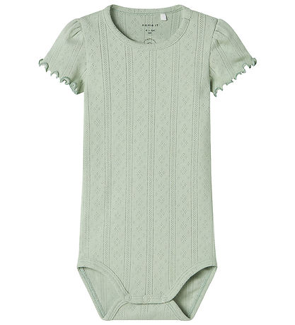 Name It Body k/æ - NbfJsilke - Aqua Gray m. Hulmønster
