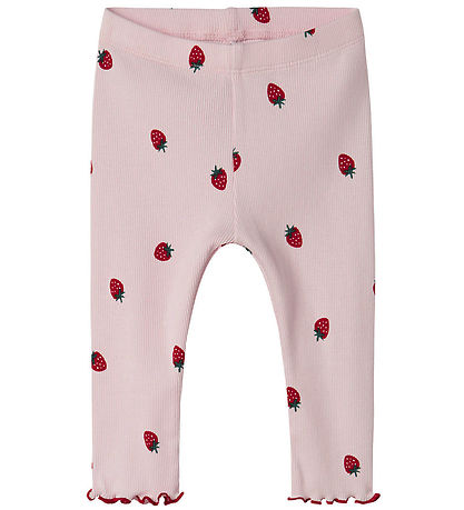 Name It Leggings - Rib - NbfJillie - Ballerina m. Jordbær
