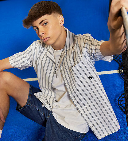 Hound Skjorte - Striped - Hvid/Navy