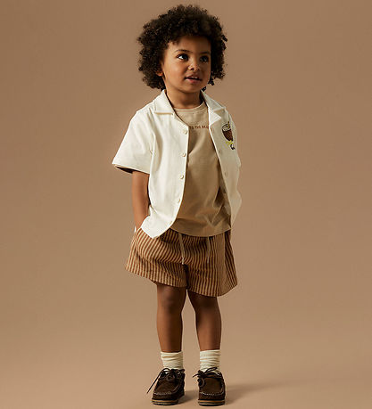 Name It Shorts - Striped - NmmHaris - Irish Cream