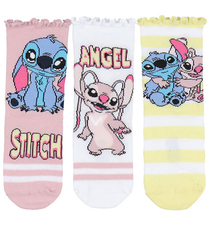 Name It Strømper - 3-Pak - NmfSara - Stitch/Angel - Cameo Pink/L