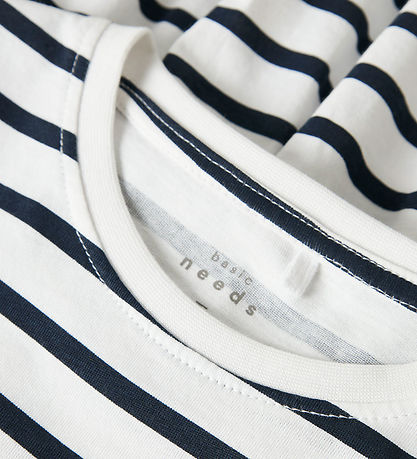 Name It Kjole - Striped - NkfVigga - Bright White/Stripe
