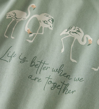 Name It T-shirt - NkfVeen - Aqua Gray/Flamingo