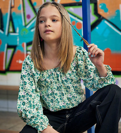 Hound Bluse - Flower top -  Green