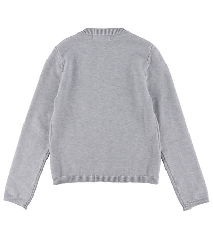 Hound Cardigan - Strik - One Button - Light Grey Melangé
