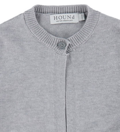 Hound Cardigan - Strik - One Button - Light Grey Melangé