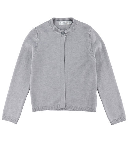 Hound Cardigan - Strik - One Button - Light Grey Melangé