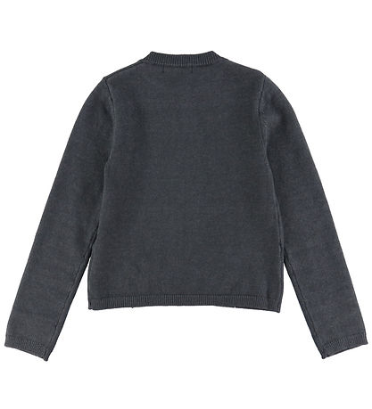 Hound Cardigan - Strik - One Button - Dark Grey Melangé