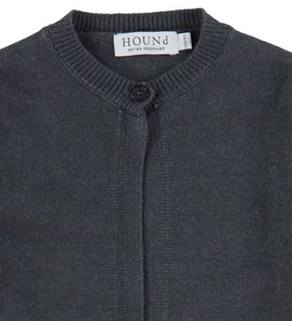 Hound Cardigan - Strik - One Button - Dark Grey Melangé