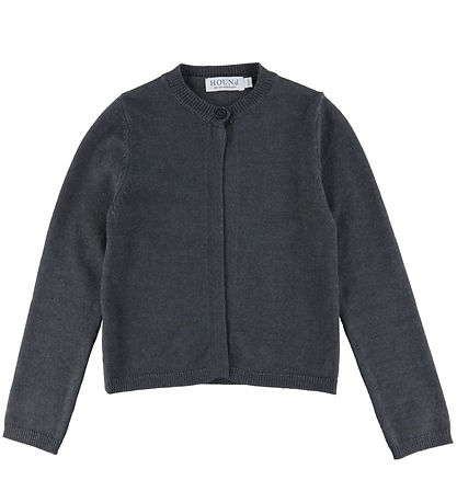 Hound Cardigan - Strik - One Button - Dark Grey Melangé