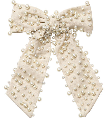 DAY ET Hårspænde - Pearl Linen Bow - Whitecap Gray